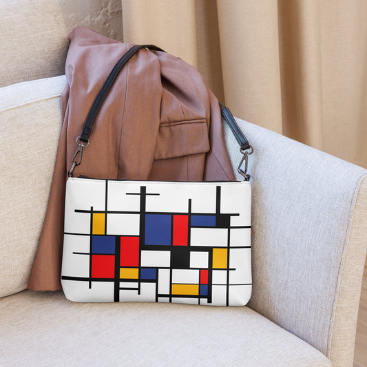 Versatile and Chic: Crossbody Bag Featuring Piet Mondrian Design - Perfect for Day to Night Looks!