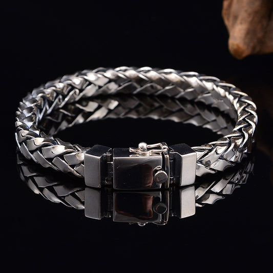 Men's Dominant Vintage Country Tide Hand-woven Insert Buckle Type Chain