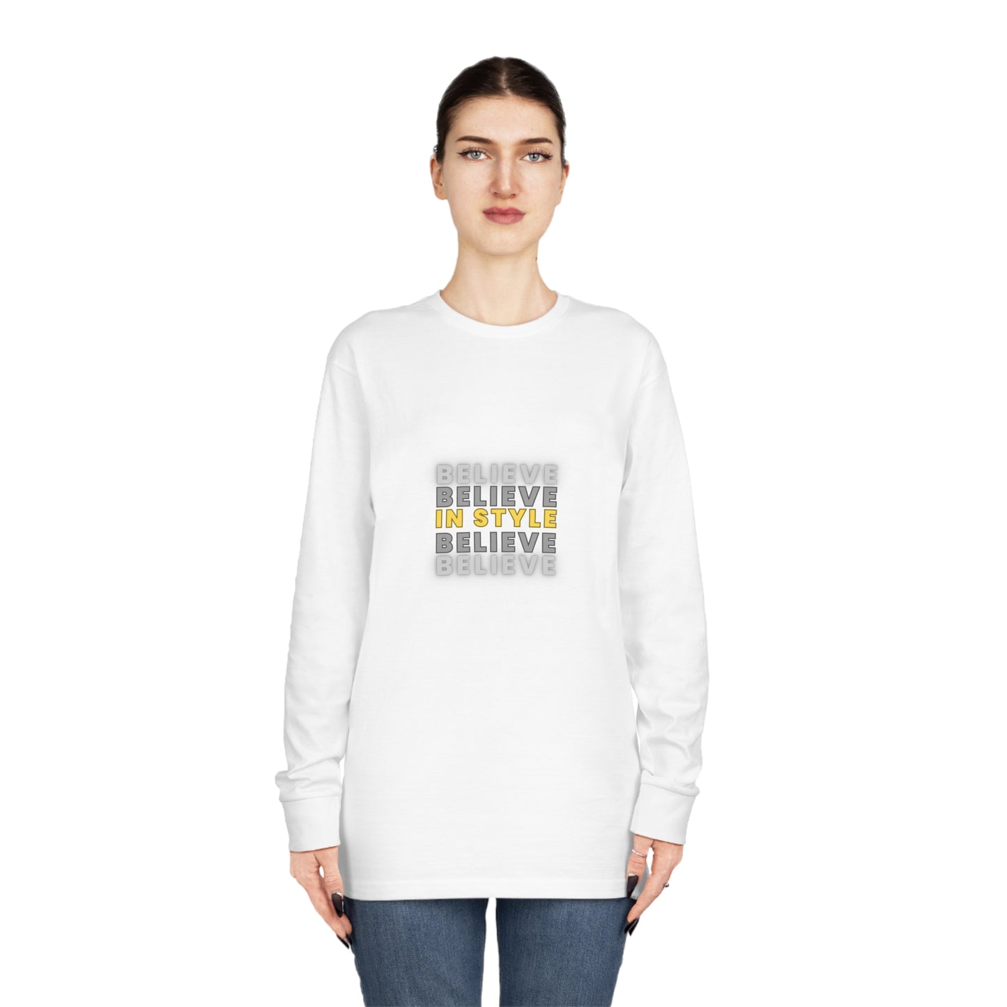 Long Sleeve Crewneck Tee, Back to school outfits, (shipping from US)