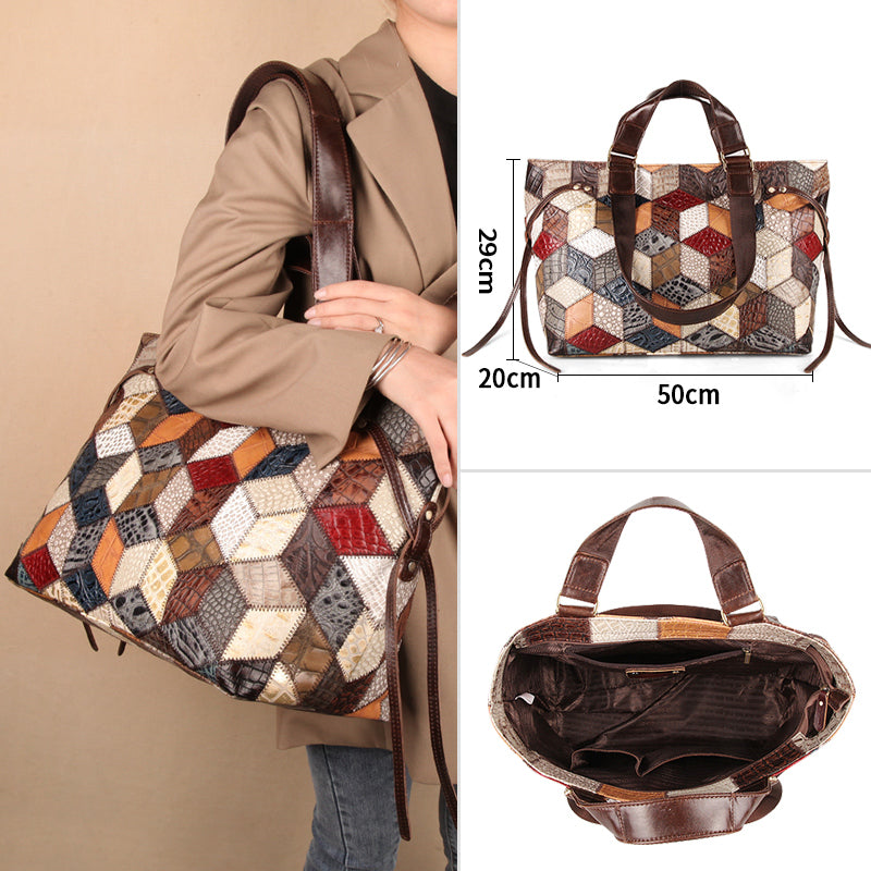 Leather Handbags, Large Capacity, The First Layer Of Cowhide Bags, Retro One-Shoulder Tote Bags, New Portable Large Bags For Commuting