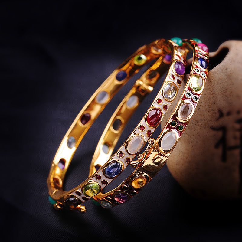 Enamel Colorful Gem Bracelet