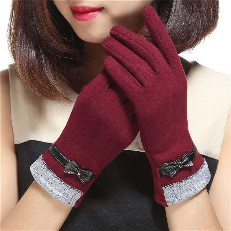 Women's Fashion Leisure Warm Bow Gloves