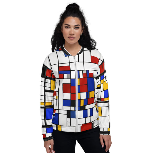 Unisex Bomber Jacket / Piet Mondrian jacket (AI created)