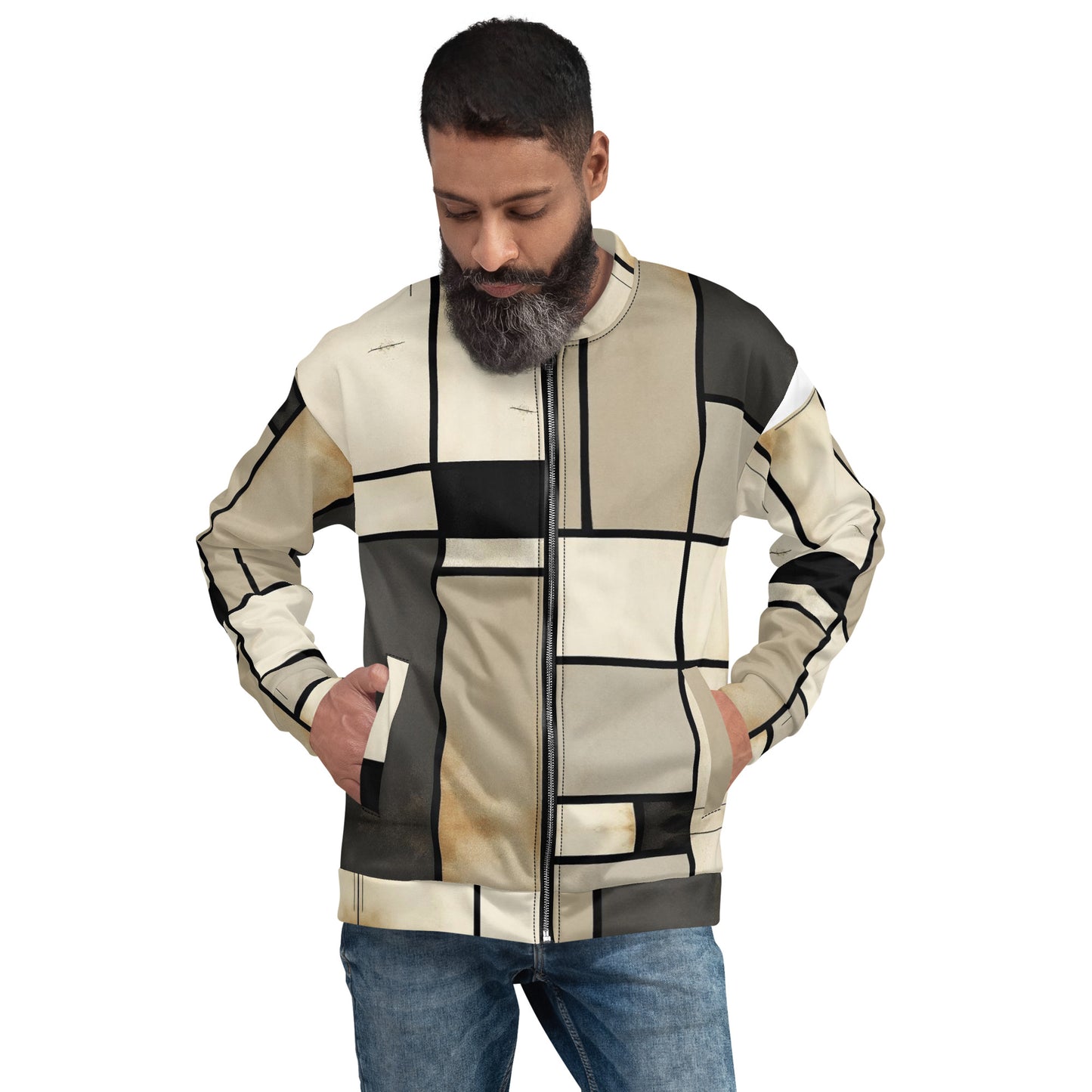 Unisex Vintage Bomber Jacket - Piet Mondrian