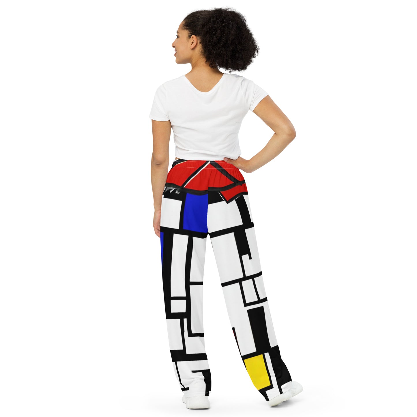 All-over print unisex wide-leg pants / Piet Mondrian