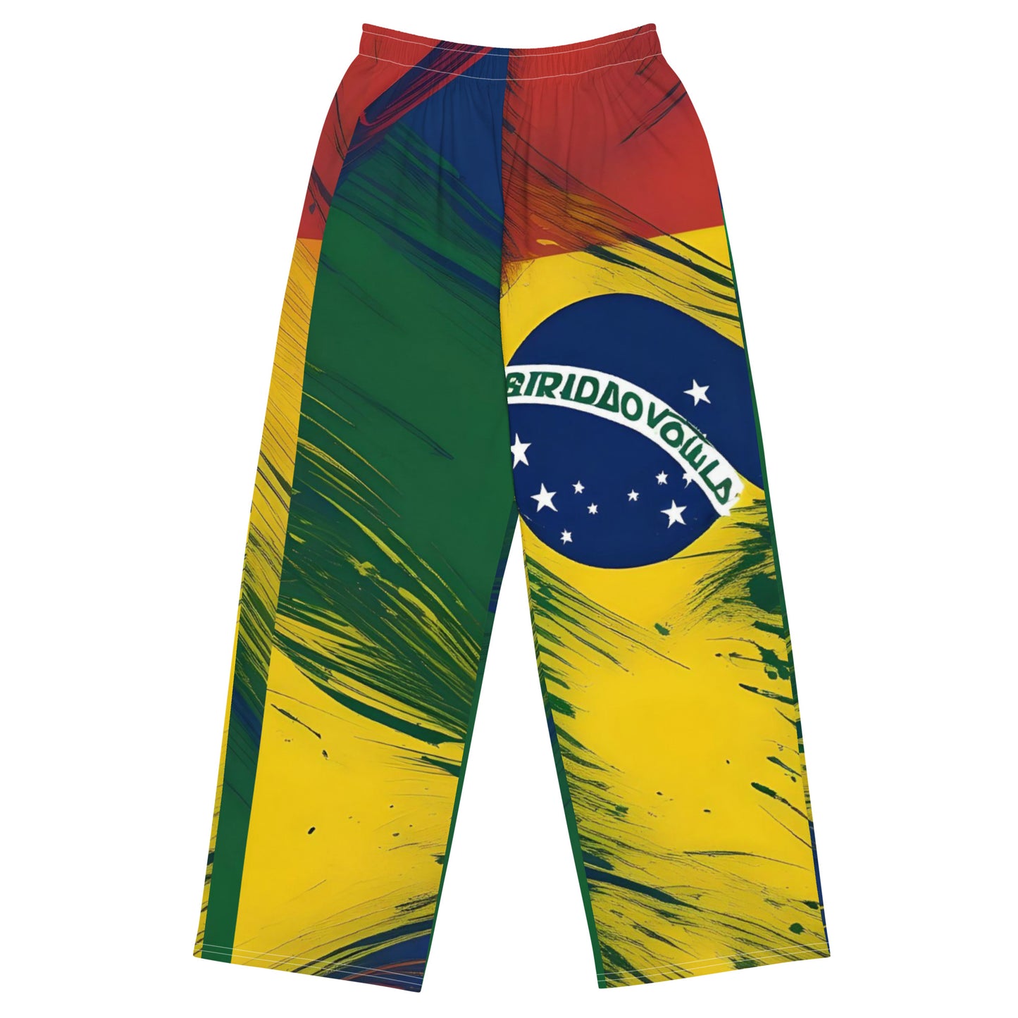 All-over print unisex wide-leg pants / Brasil pants / AI created