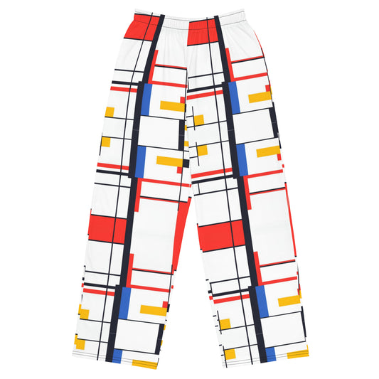 Piet Mondrian unisex wide-leg pants AI created 06/24 / Tech-inspired outfit / Trendy fashion set / Modern art pants