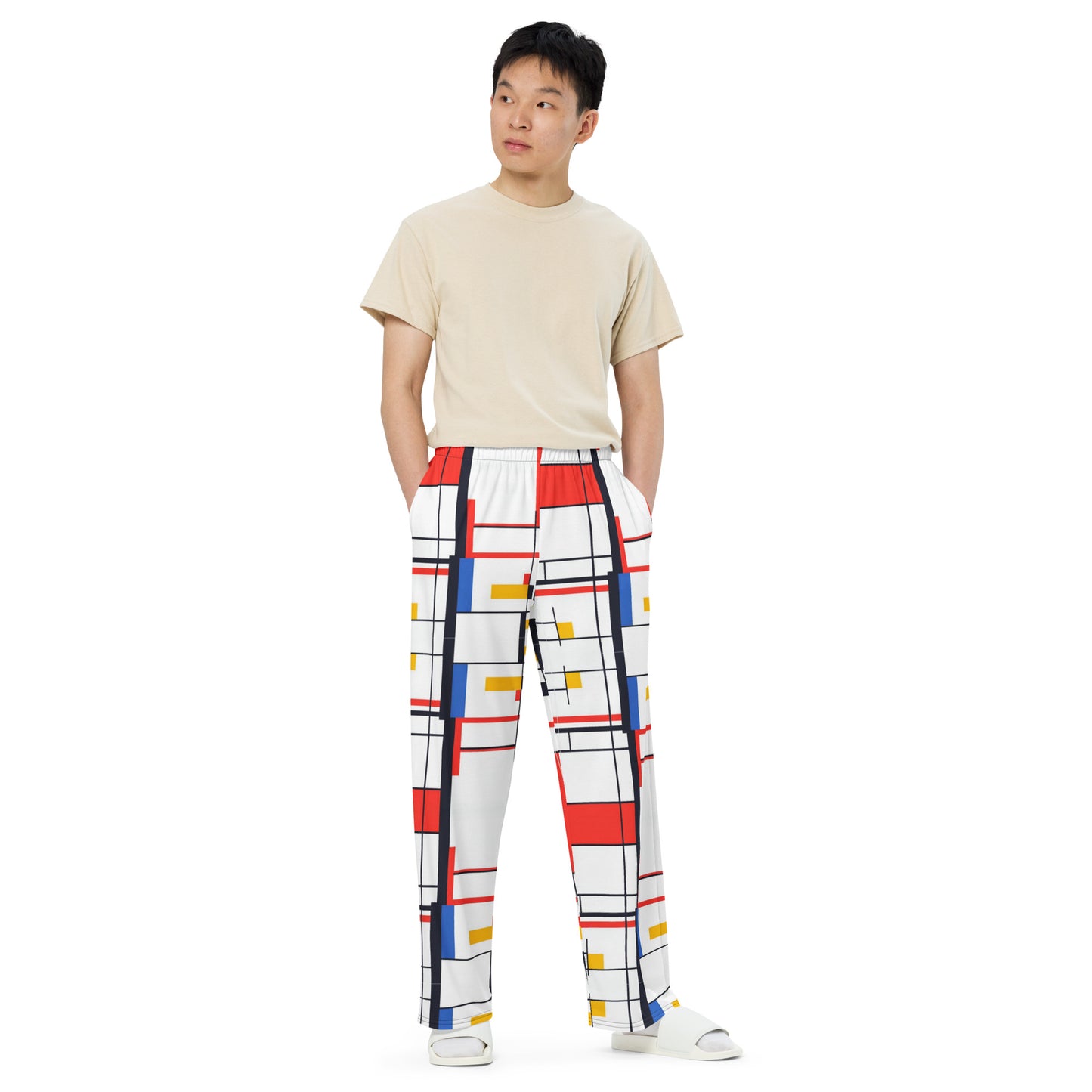 Piet Mondrian unisex wide-leg pants AI created 06/24 / Tech-inspired outfit / Trendy fashion set / Modern art pants