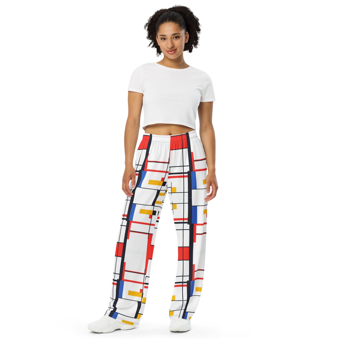 Piet Mondrian unisex wide-leg pants AI created 06/24 / Tech-inspired outfit / Trendy fashion set / Modern art pants