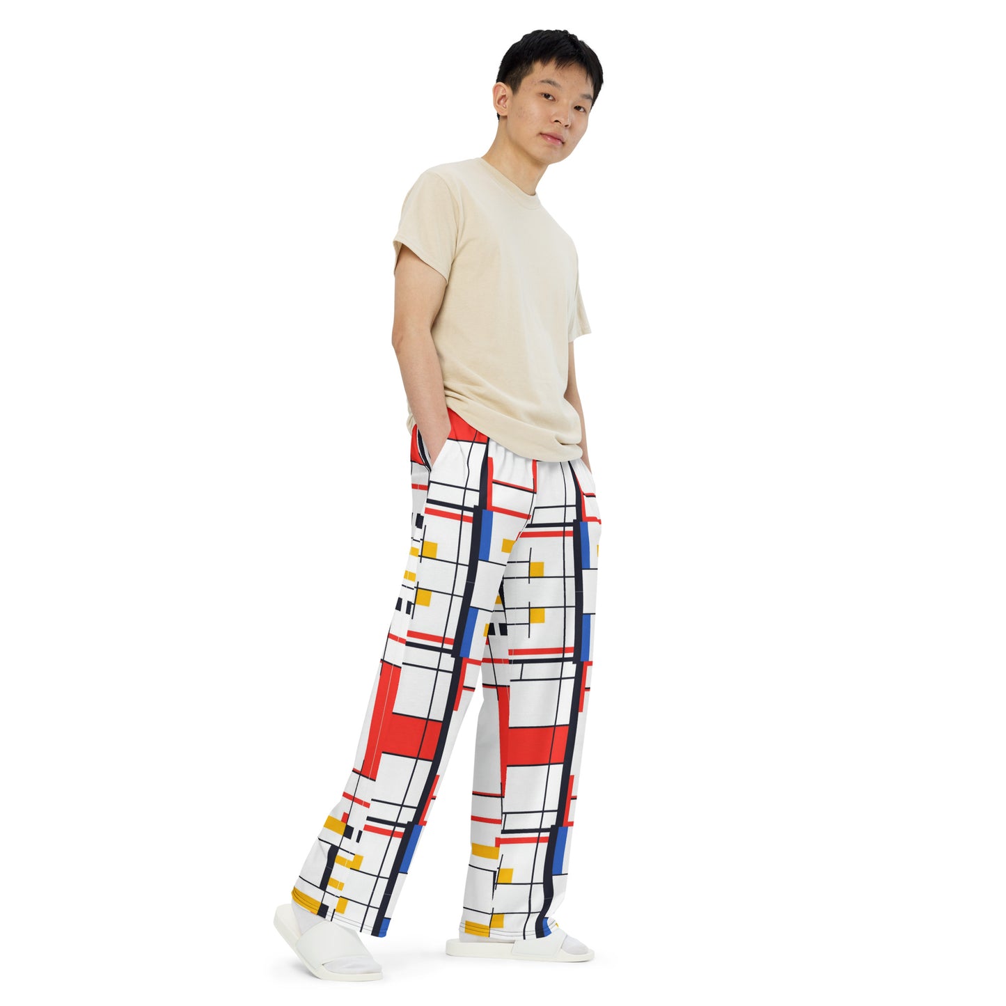 Piet Mondrian unisex wide-leg pants AI created 06/24 / Tech-inspired outfit / Trendy fashion set / Modern art pants