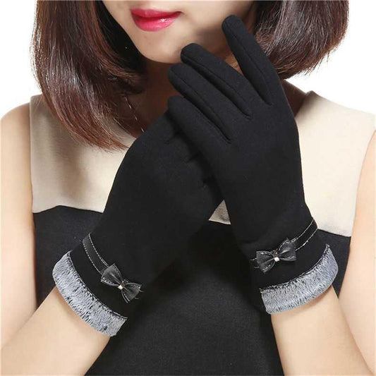 Women's Fashion Leisure Warm Bow Gloves