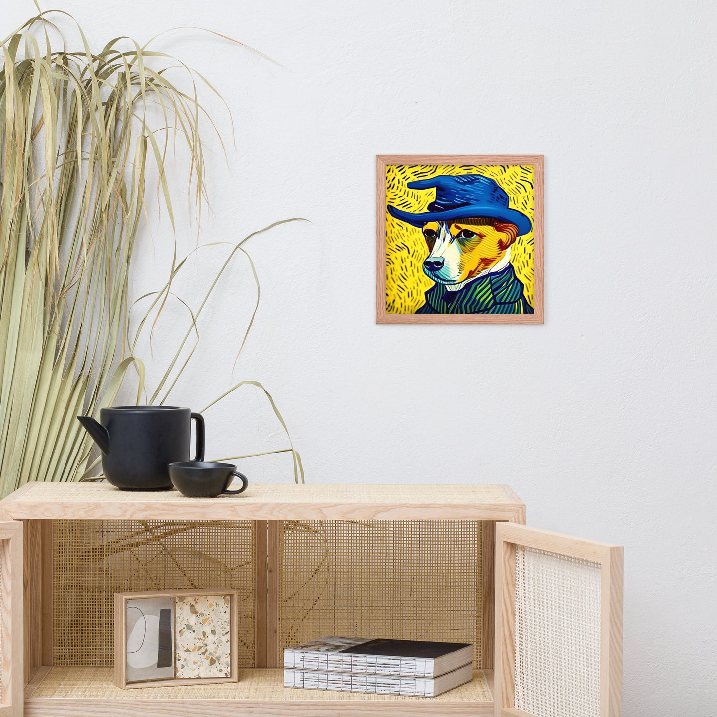 Framed poster Dog lover & Van Gogh background design