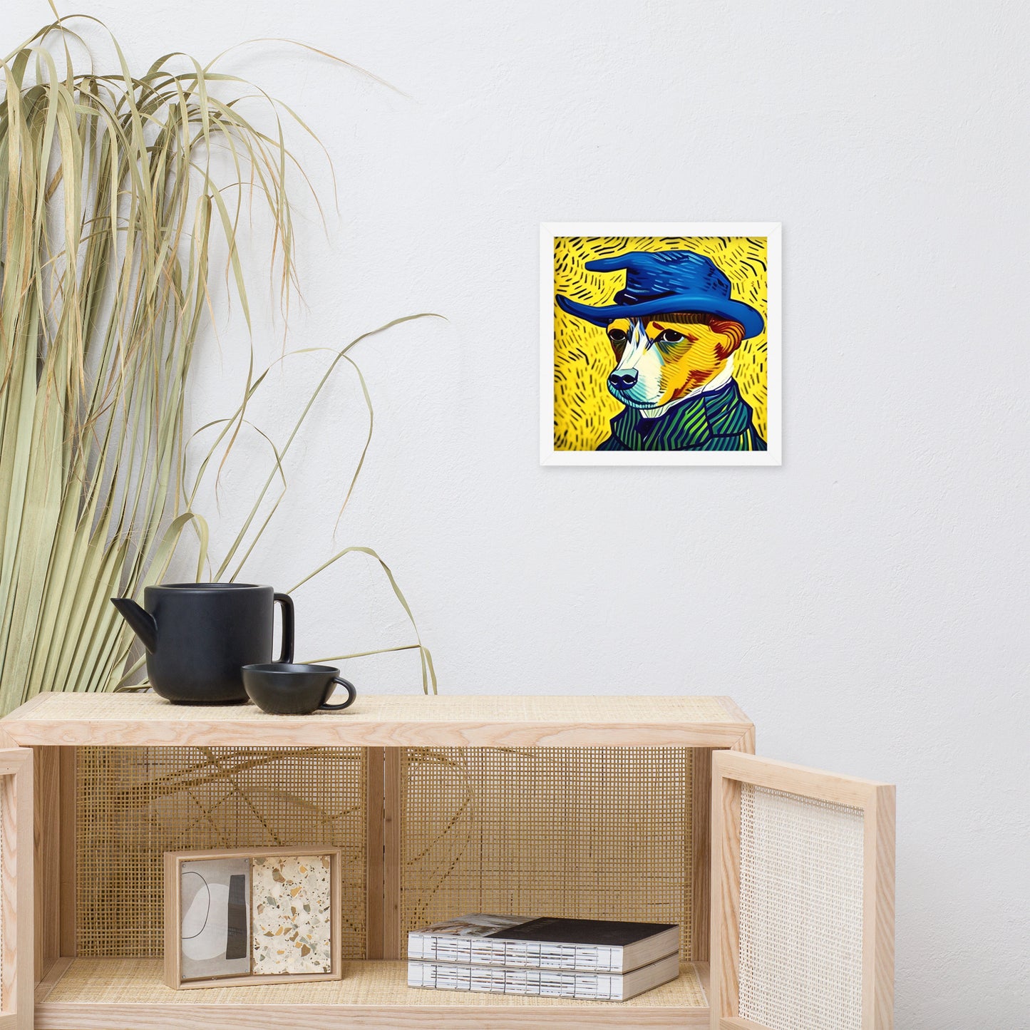 Framed poster Dog lover & Van Gogh background design