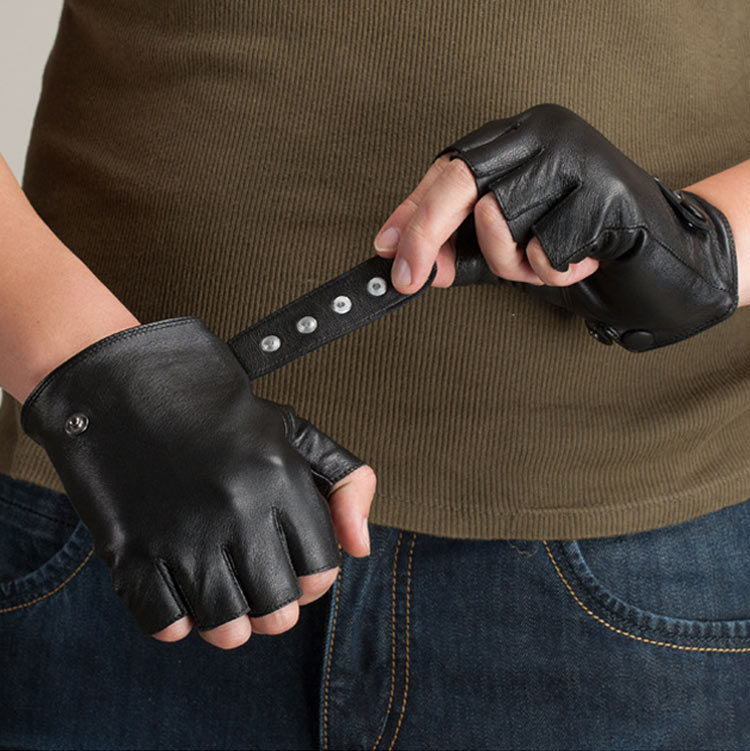 Men's And Women's Half-finger Leather Gloves