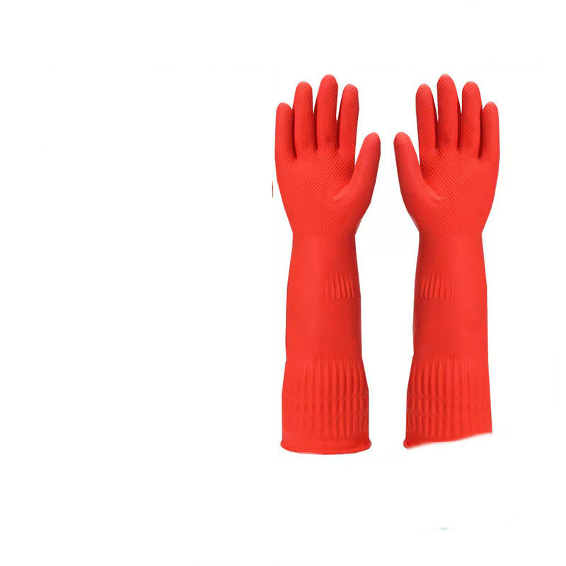 Household Kitchen Dishwashing Extended Rubber Waterproof Gloves