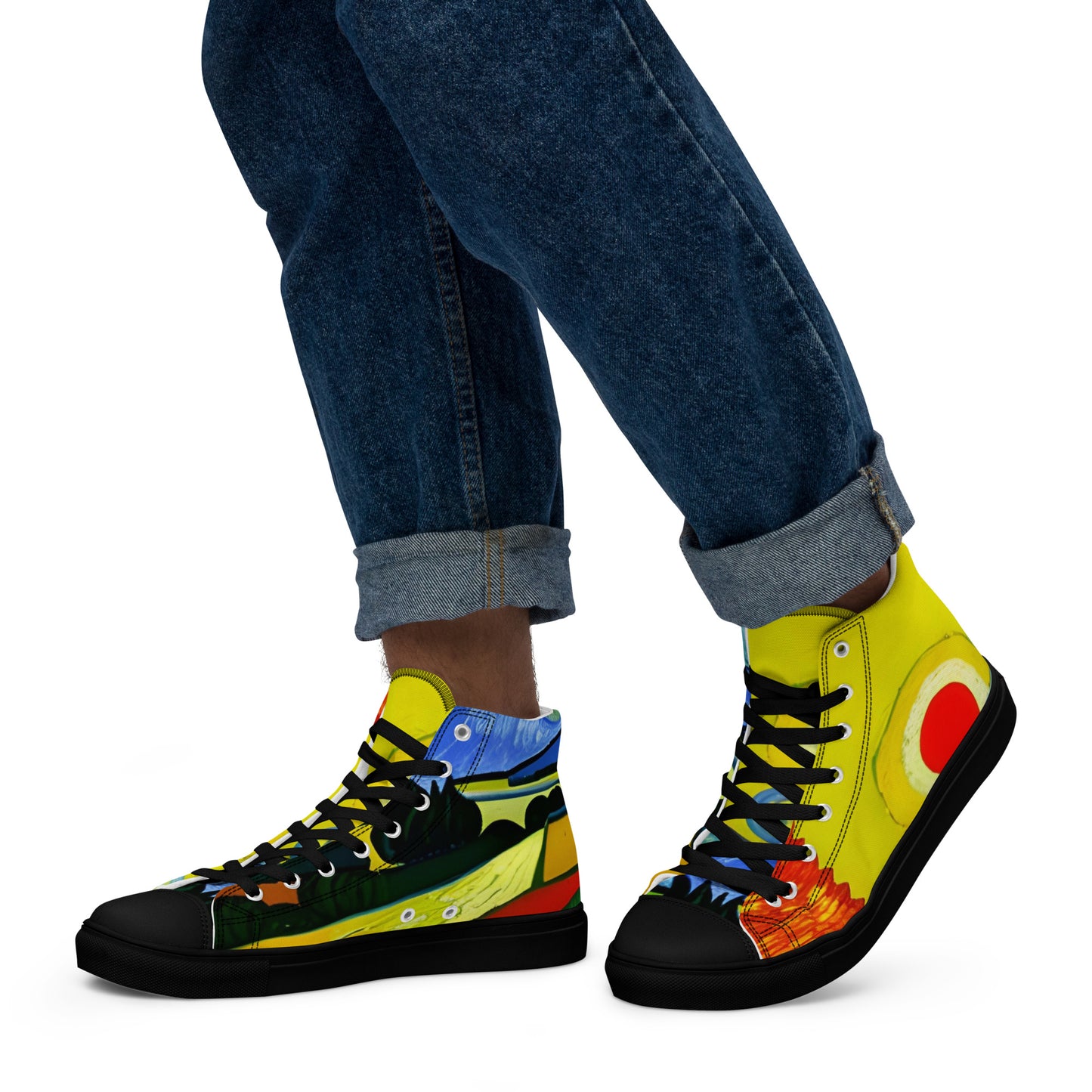 Men’s high top canvas shoes / Van Gogh trending fashion shoes