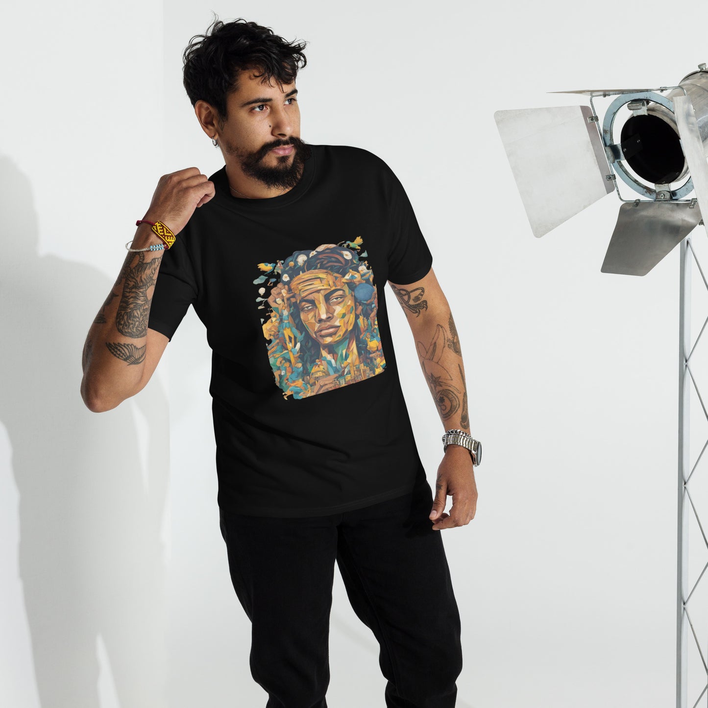 Men’s premium heavyweight tee / Native American fashion AI T-Shirt