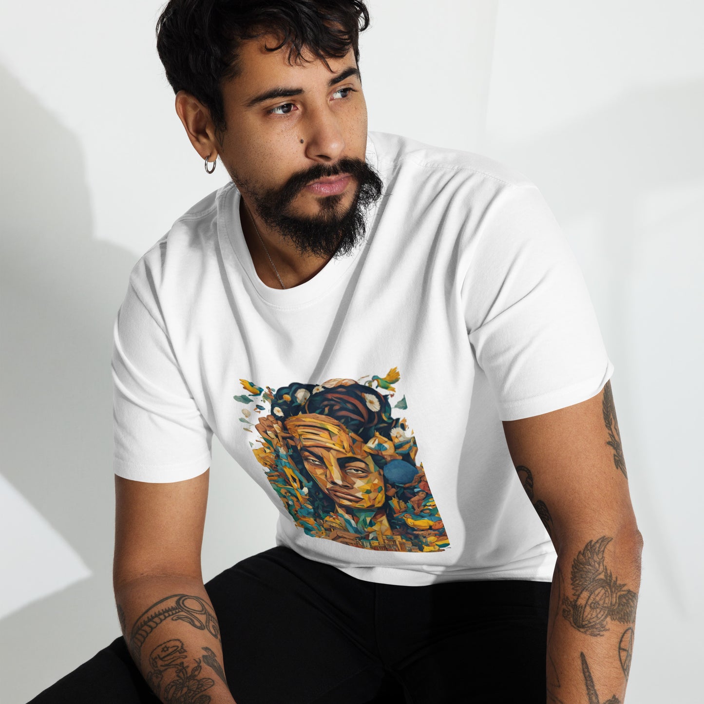 Men’s premium heavyweight tee / Native American fashion AI T-Shirt