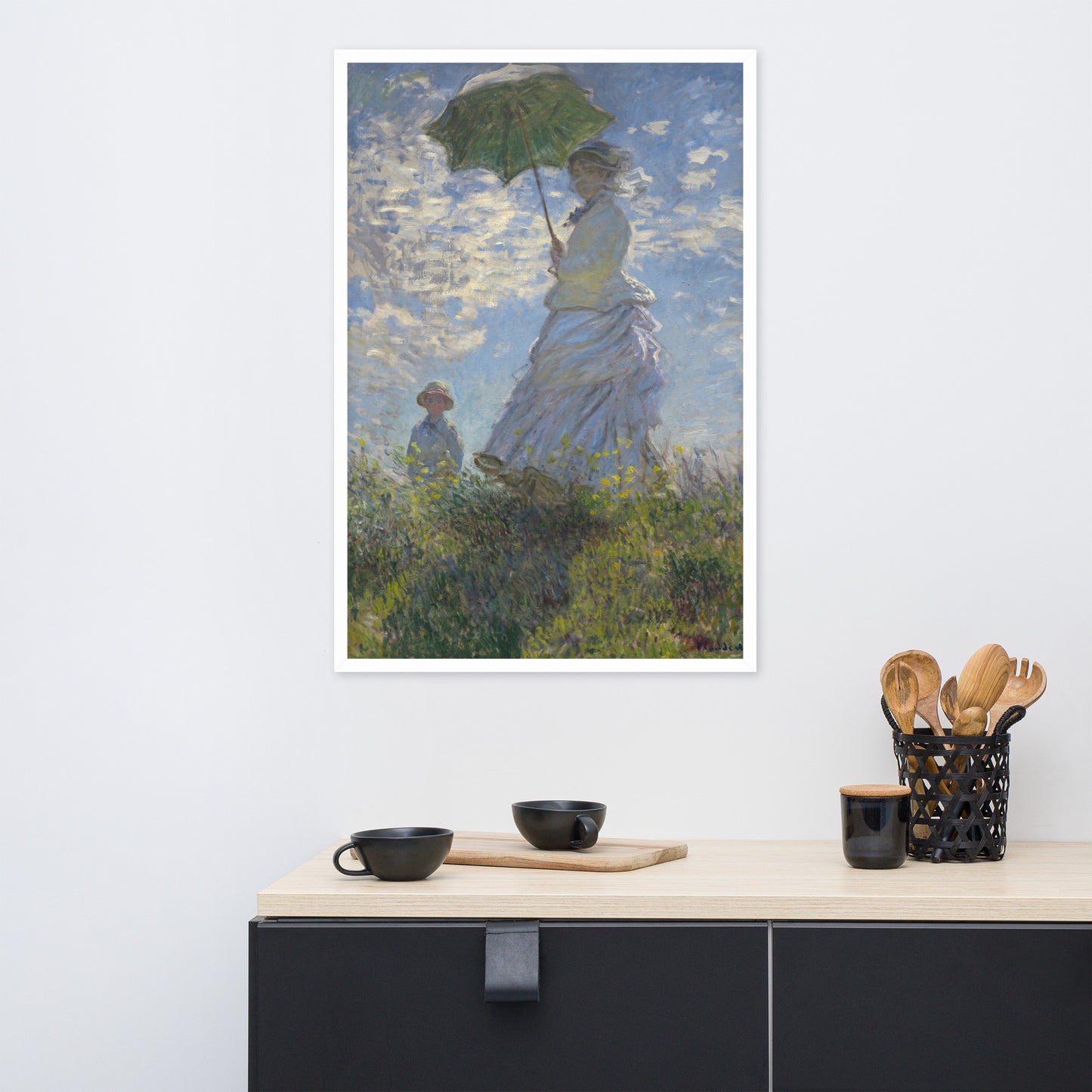 Framed photo paper poster / Claude Monet / Women with a Parasol / Gift home decor