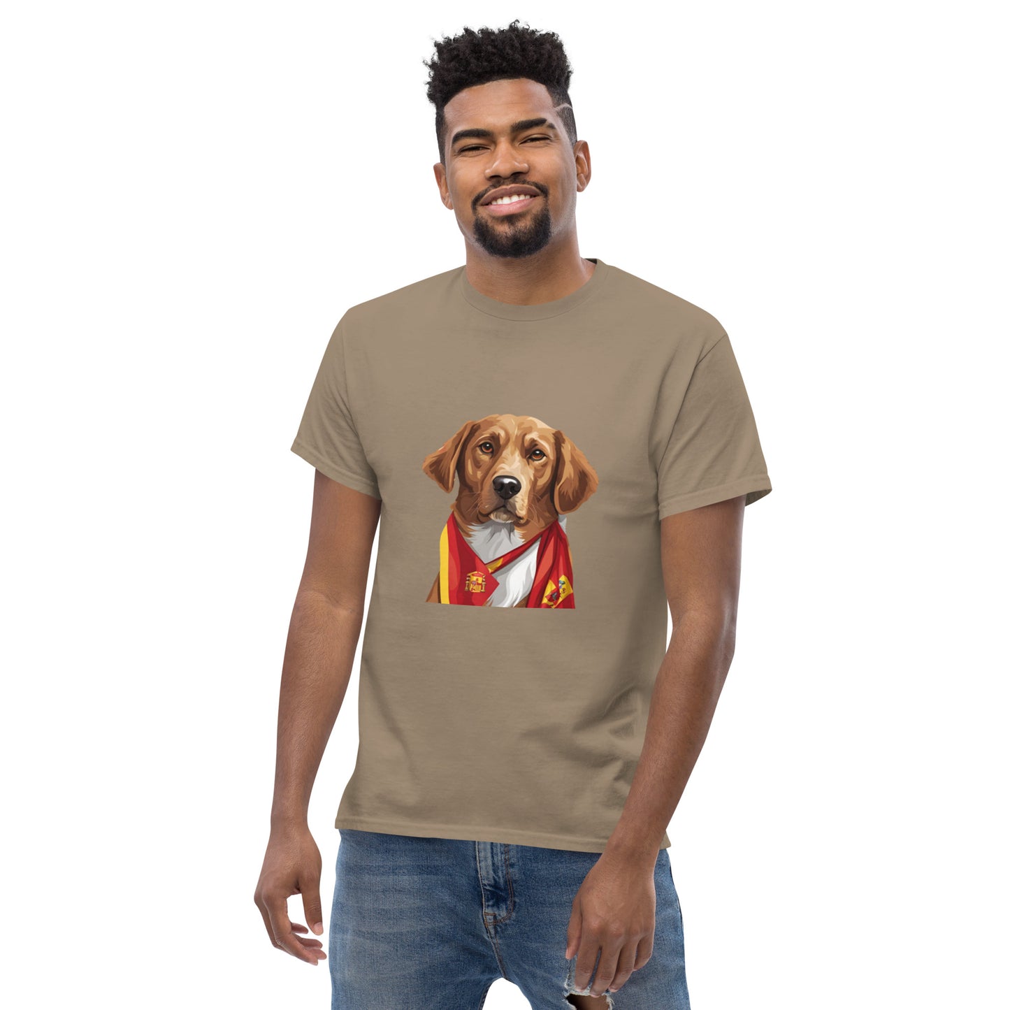 Unisex classic tee / Dog lover Shirt / Football shirt / AI created 07/24 / T-Shirt for Spain Footbal fans