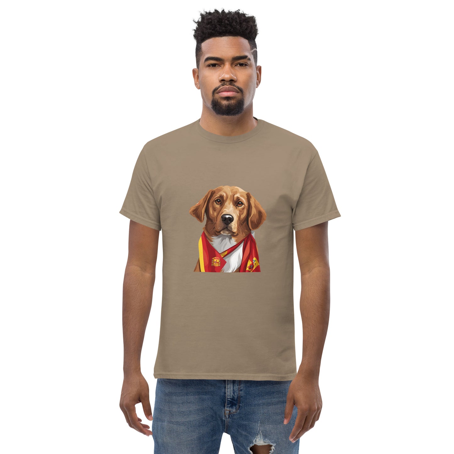 Unisex classic tee / Dog lover Shirt / Football shirt / AI created 07/24 / T-Shirt for Spain Footbal fans