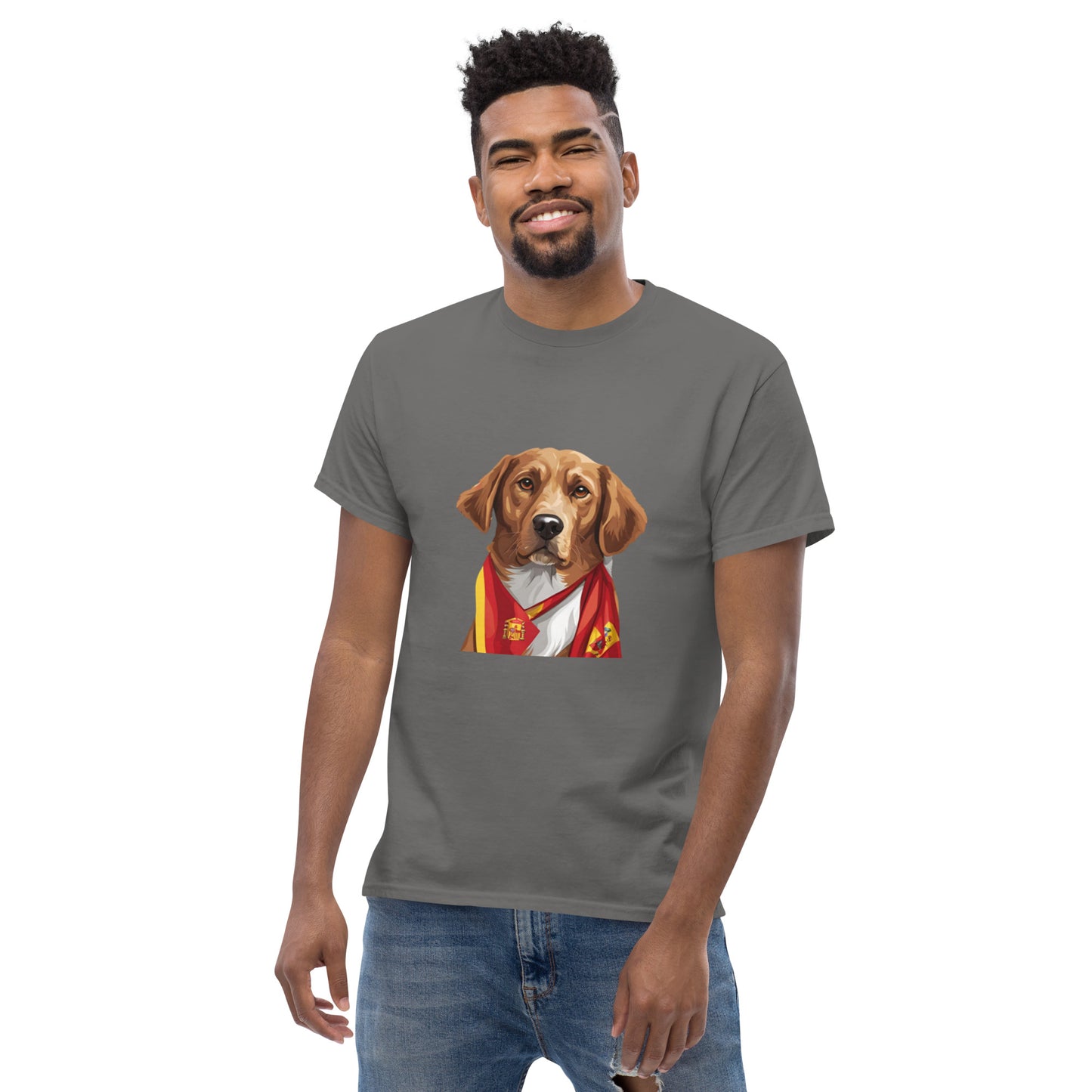 Unisex classic tee / Dog lover Shirt / Football shirt / AI created 07/24 / T-Shirt for Spain Footbal fans