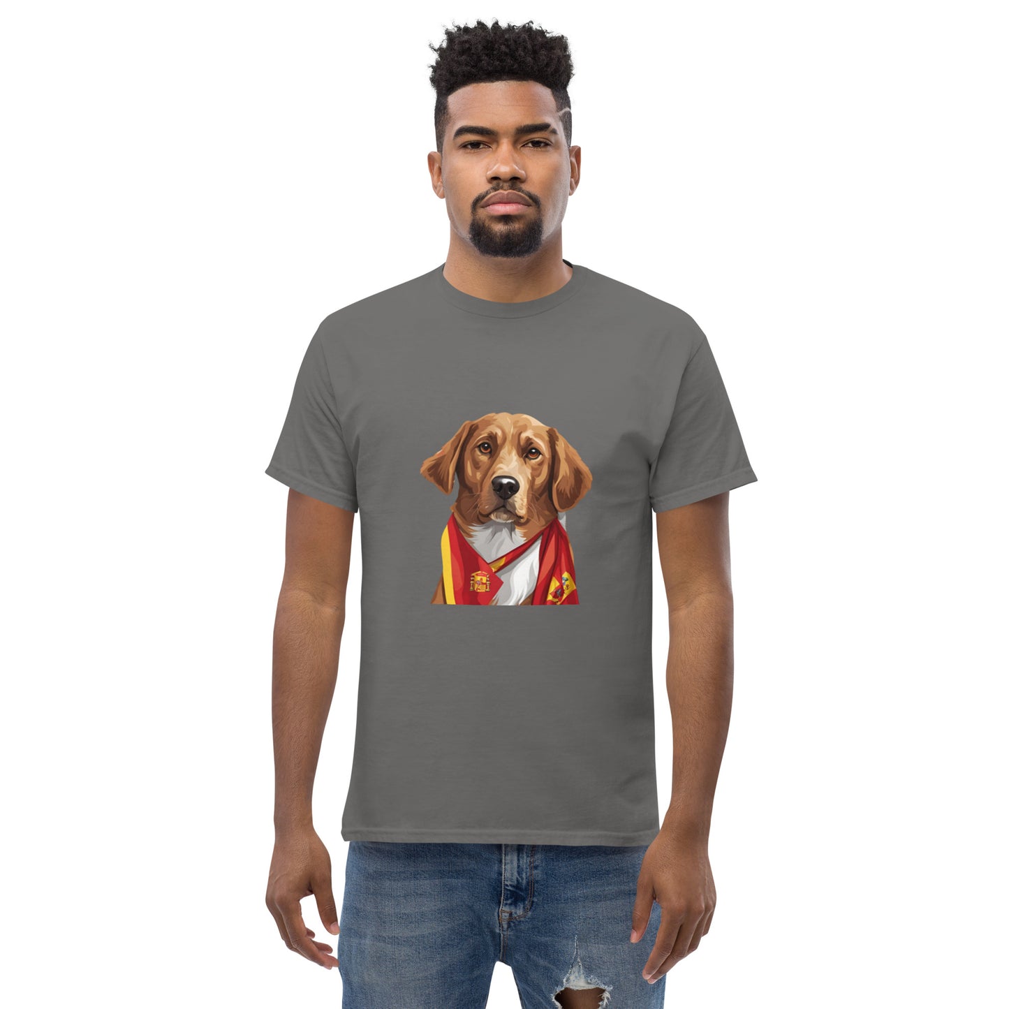 Unisex classic tee / Dog lover Shirt / Football shirt / AI created 07/24 / T-Shirt for Spain Footbal fans