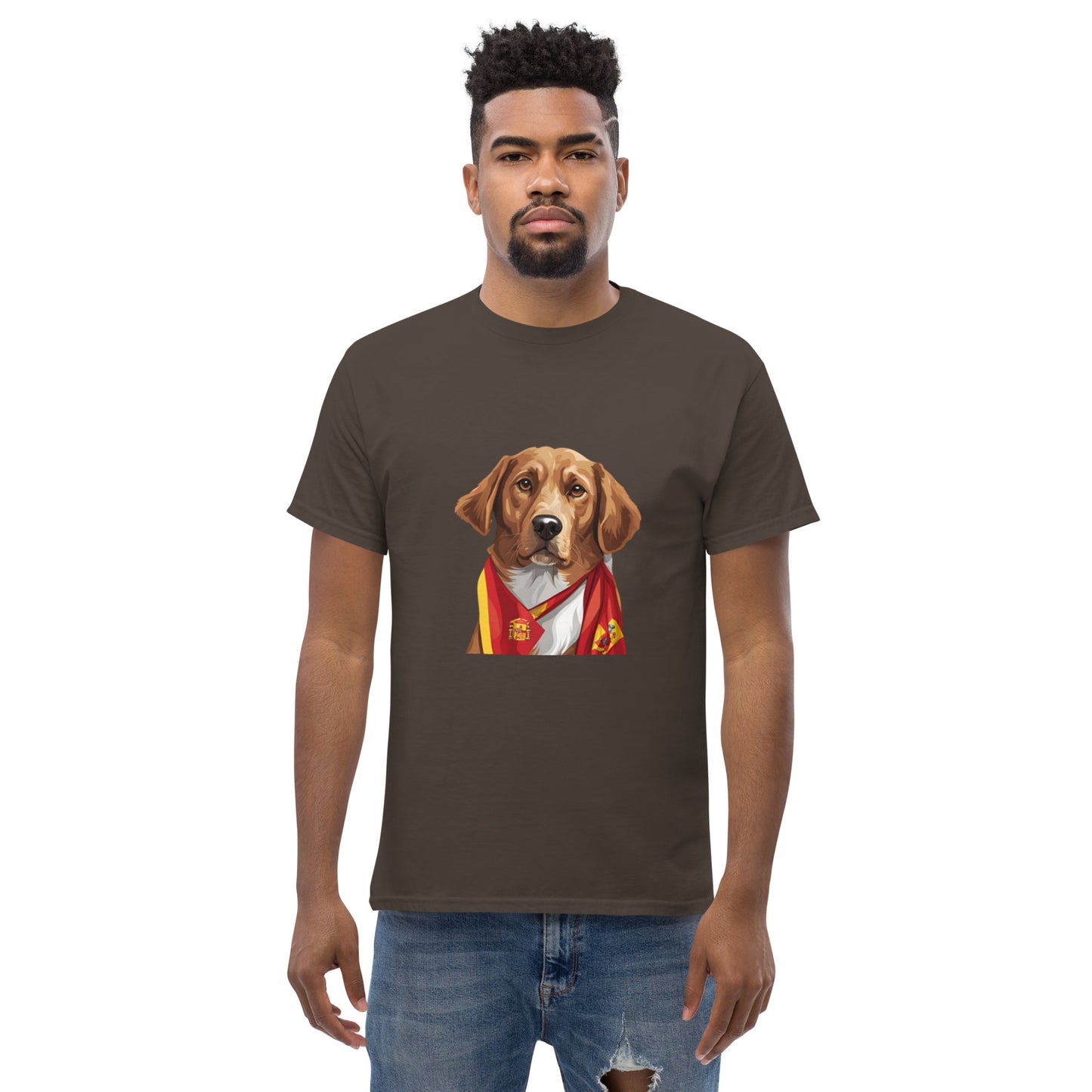 Unisex classic tee / Dog lover Shirt / Football shirt / AI created 07/24 / T-Shirt for Spain Footbal fans