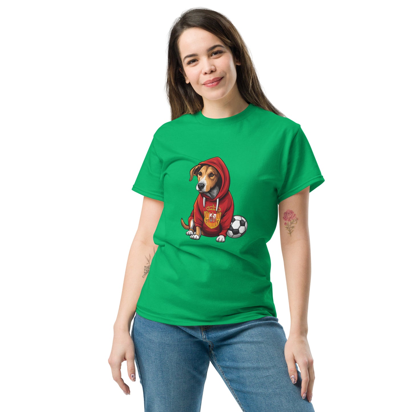 Unisex classic tee / Dog lover Shirt / Football shirt / AI created 07/24 / T-Shirt for Spain Footbal fans