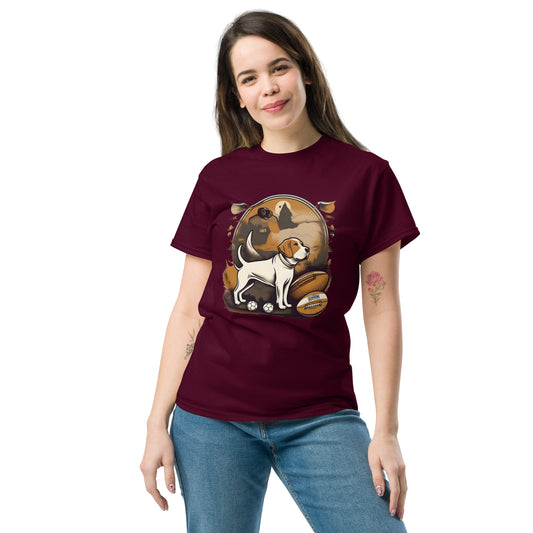 Unisex classic tee / Dog and Football shirt / AI created Shirt