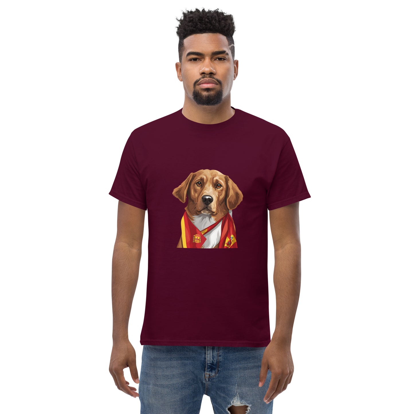 Unisex classic tee / Dog lover Shirt / Football shirt / AI created 07/24 / T-Shirt for Spain Footbal fans