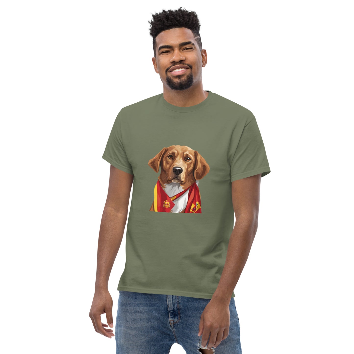 Unisex classic tee / Dog lover Shirt / Football shirt / AI created 07/24 / T-Shirt for Spain Footbal fans