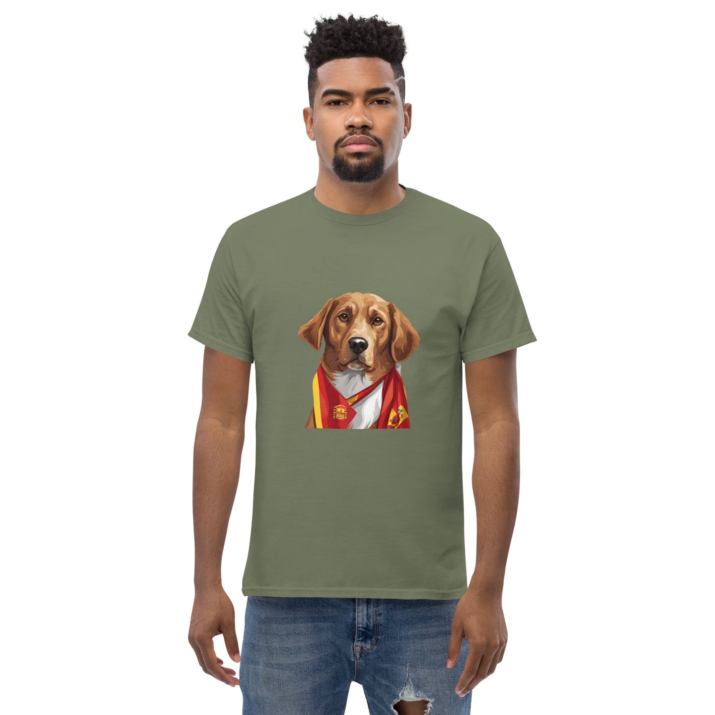 Unisex classic tee / Dog lover Shirt / Football shirt / AI created 07/24 / T-Shirt for Spain Footbal fans