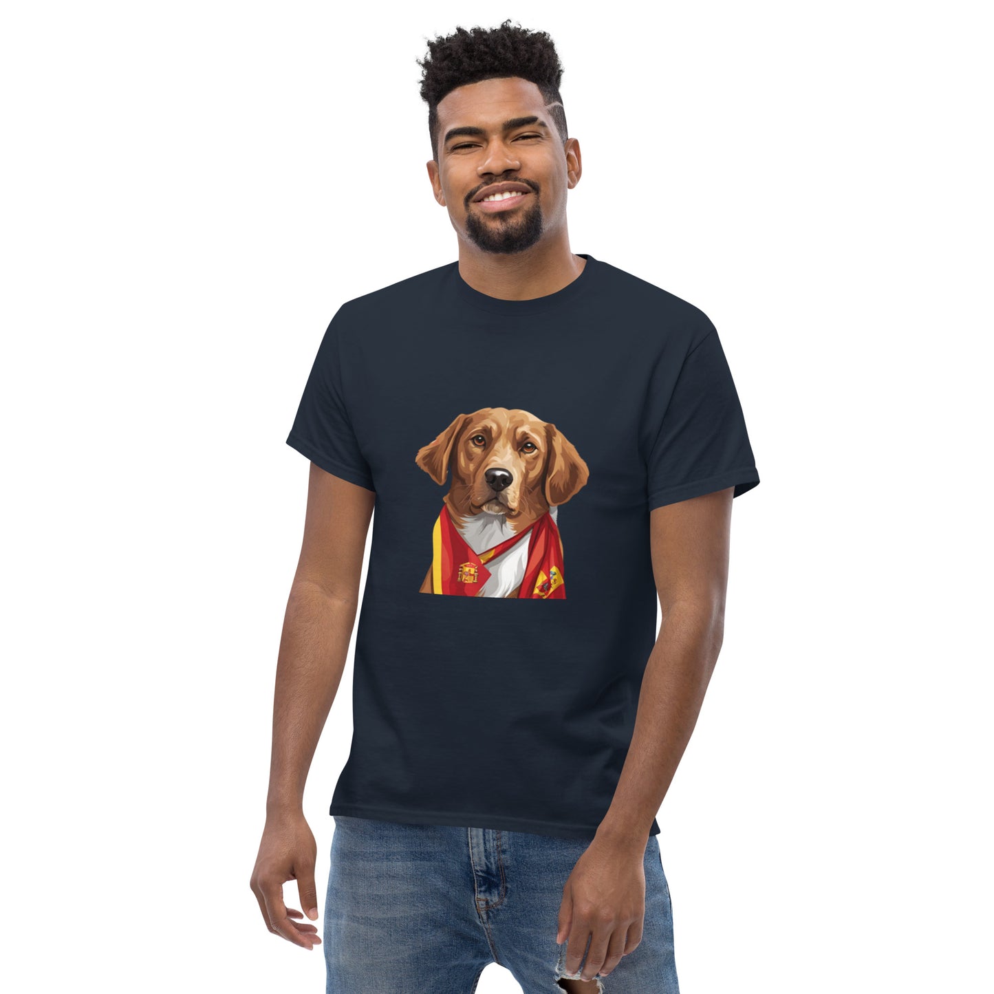 Unisex classic tee / Dog lover Shirt / Football shirt / AI created 07/24 / T-Shirt for Spain Footbal fans