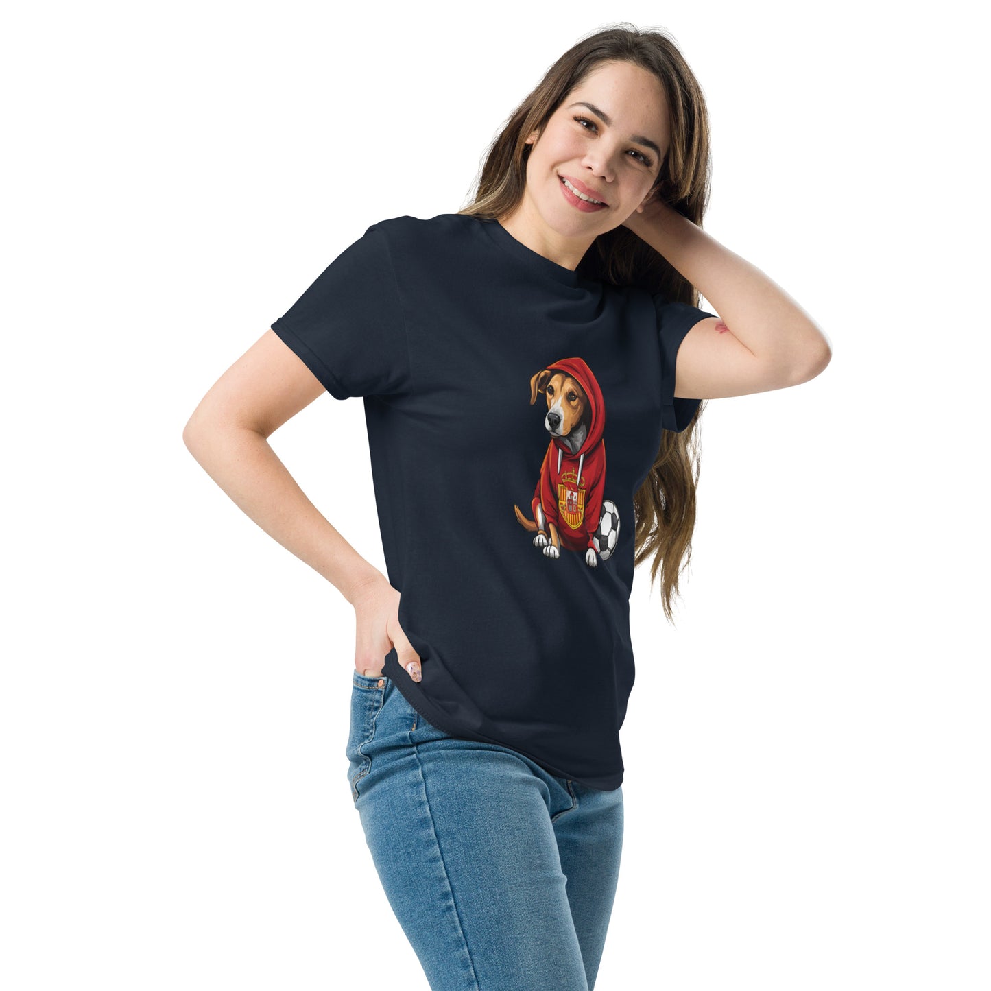 Unisex classic tee / Dog lover Shirt / Football shirt / AI created 07/24 / T-Shirt for Spain Footbal fans