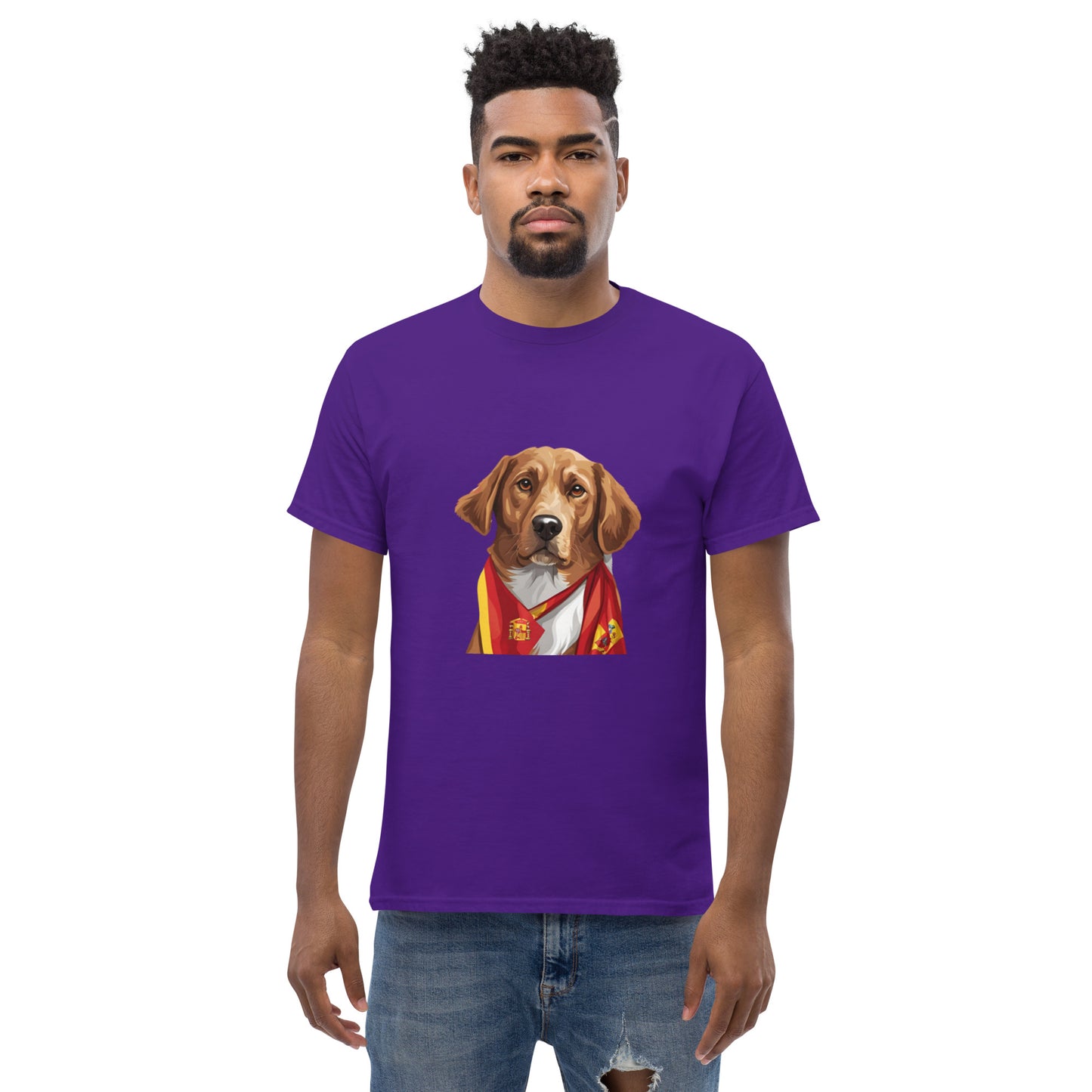 Unisex classic tee / Dog lover Shirt / Football shirt / AI created 07/24 / T-Shirt for Spain Footbal fans