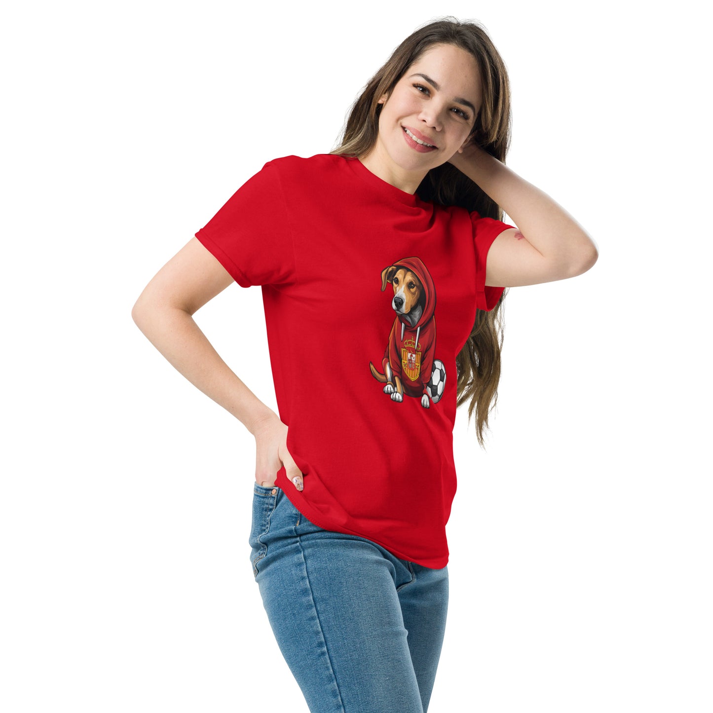 Unisex classic tee / Dog lover Shirt / Football shirt / AI created 07/24 / T-Shirt for Spain Footbal fans