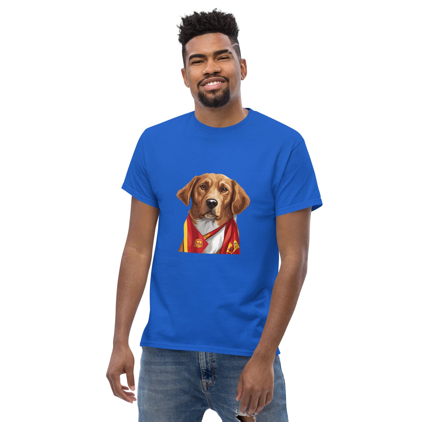 Unisex classic tee / Dog lover Shirt / Football shirt / AI created 07/24 / T-Shirt for Spain Footbal fans