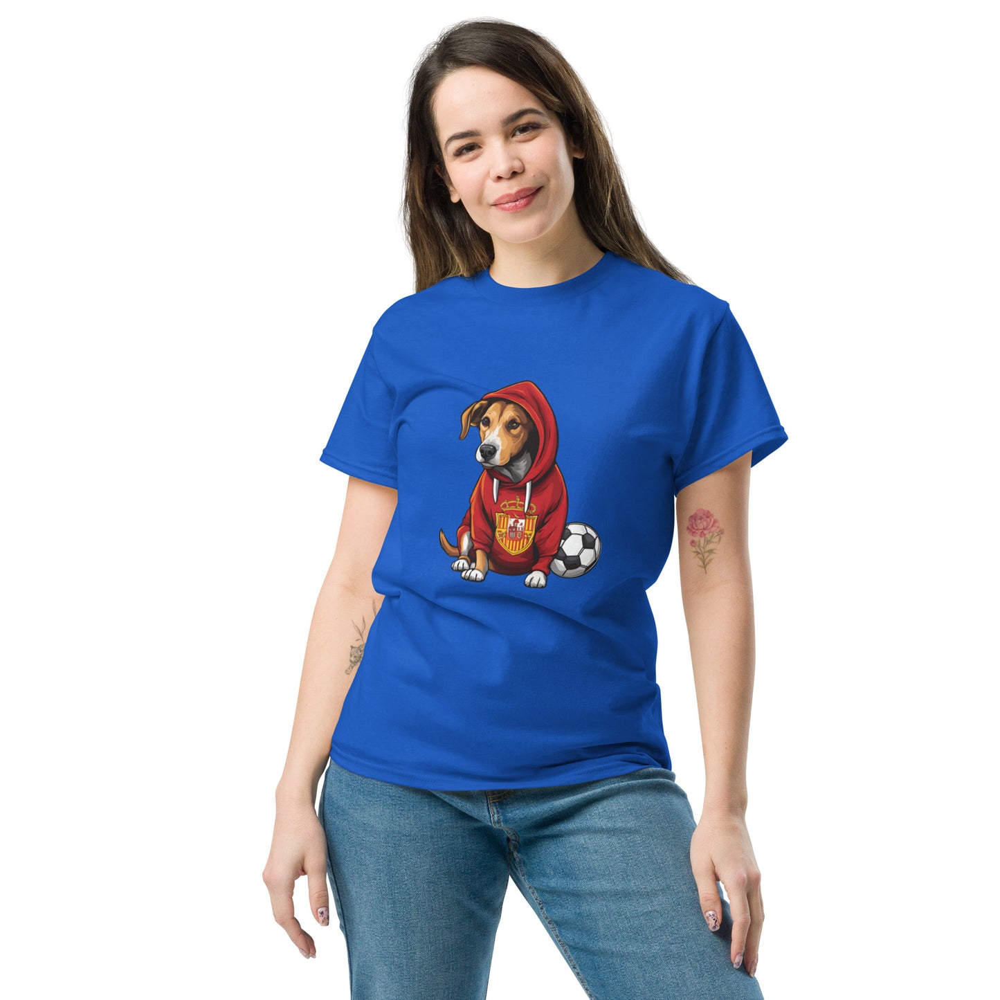 Unisex classic tee / Dog lover Shirt / Football shirt / AI created 07/24 / T-Shirt for Spain Footbal fans