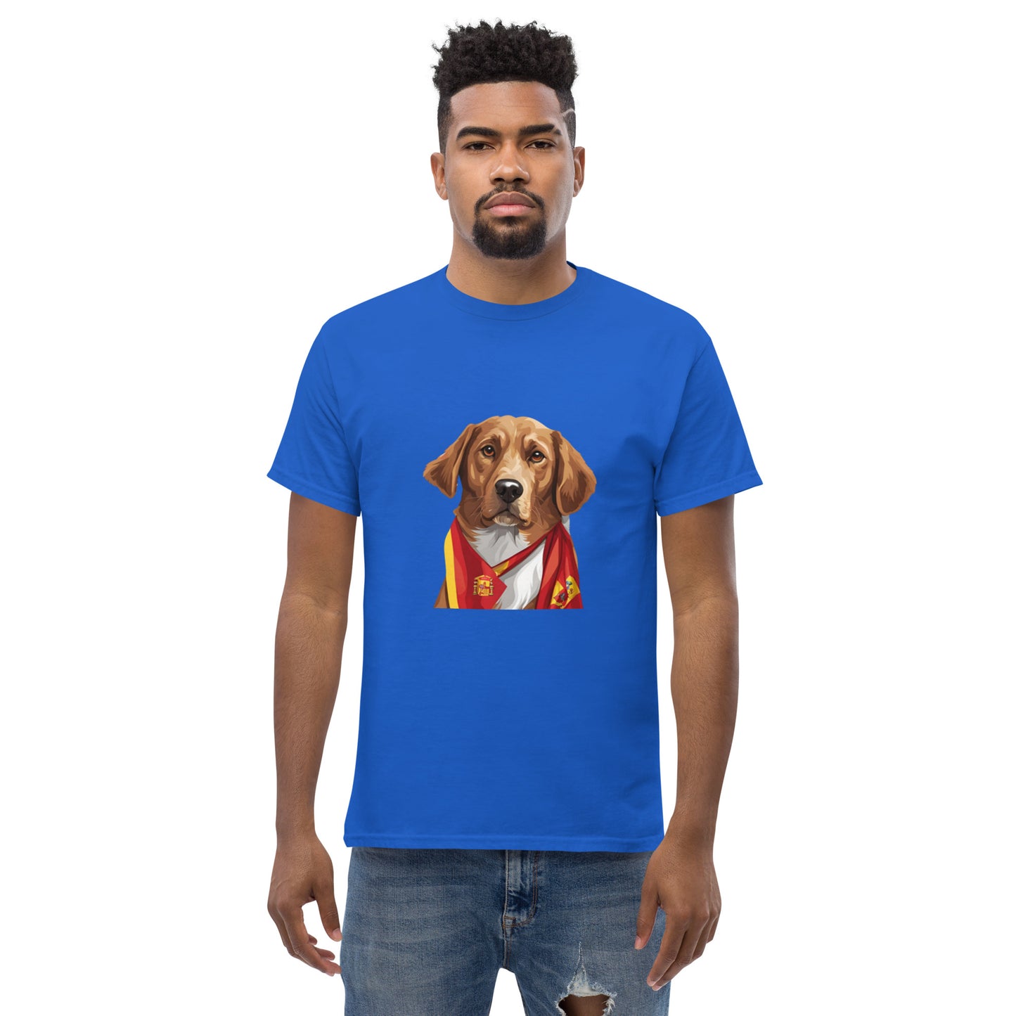 Unisex classic tee / Dog lover Shirt / Football shirt / AI created 07/24 / T-Shirt for Spain Footbal fans