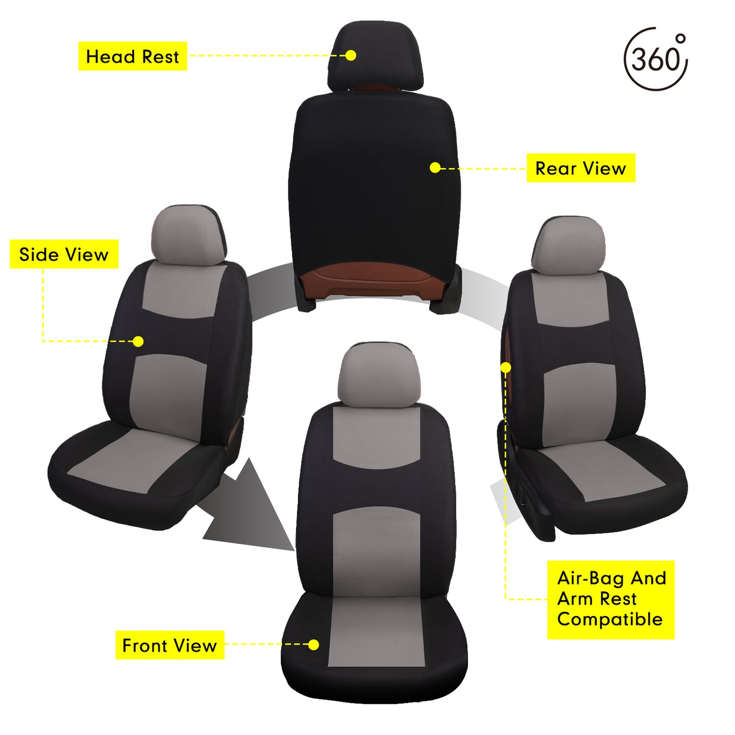 11PCS Universal Car Seat Covers Fit Interior Accessories For Auto Truck Van SUV