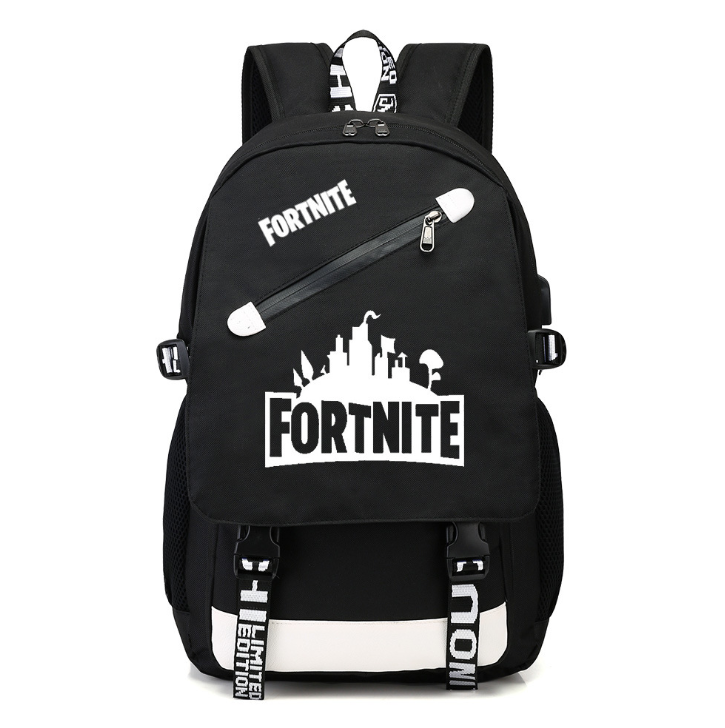 Fortnite Game Fortress Night Lens Backpack Student Bag Casual Bag USB Bag (shipping to US, Canada & Europe)