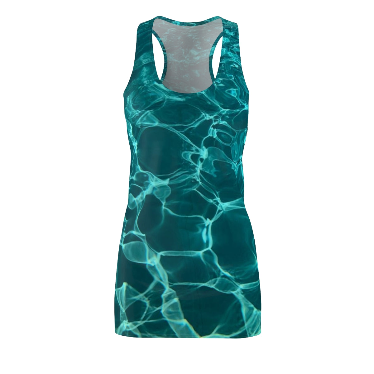 Women's Cut & Sew Racerback Dress with Turquoise color design