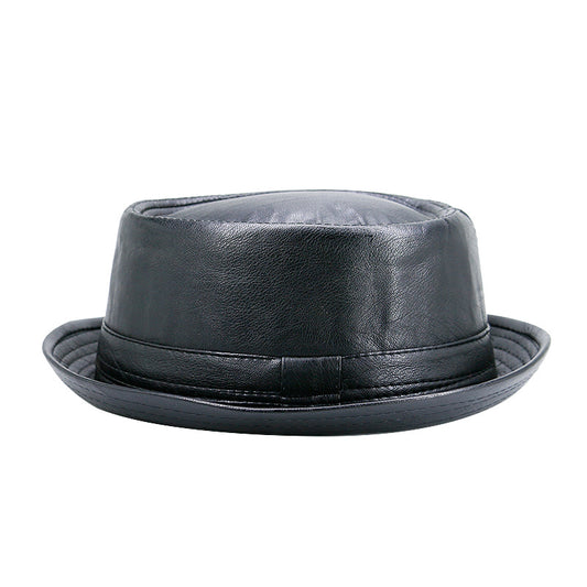 Vintage leather jazz hat