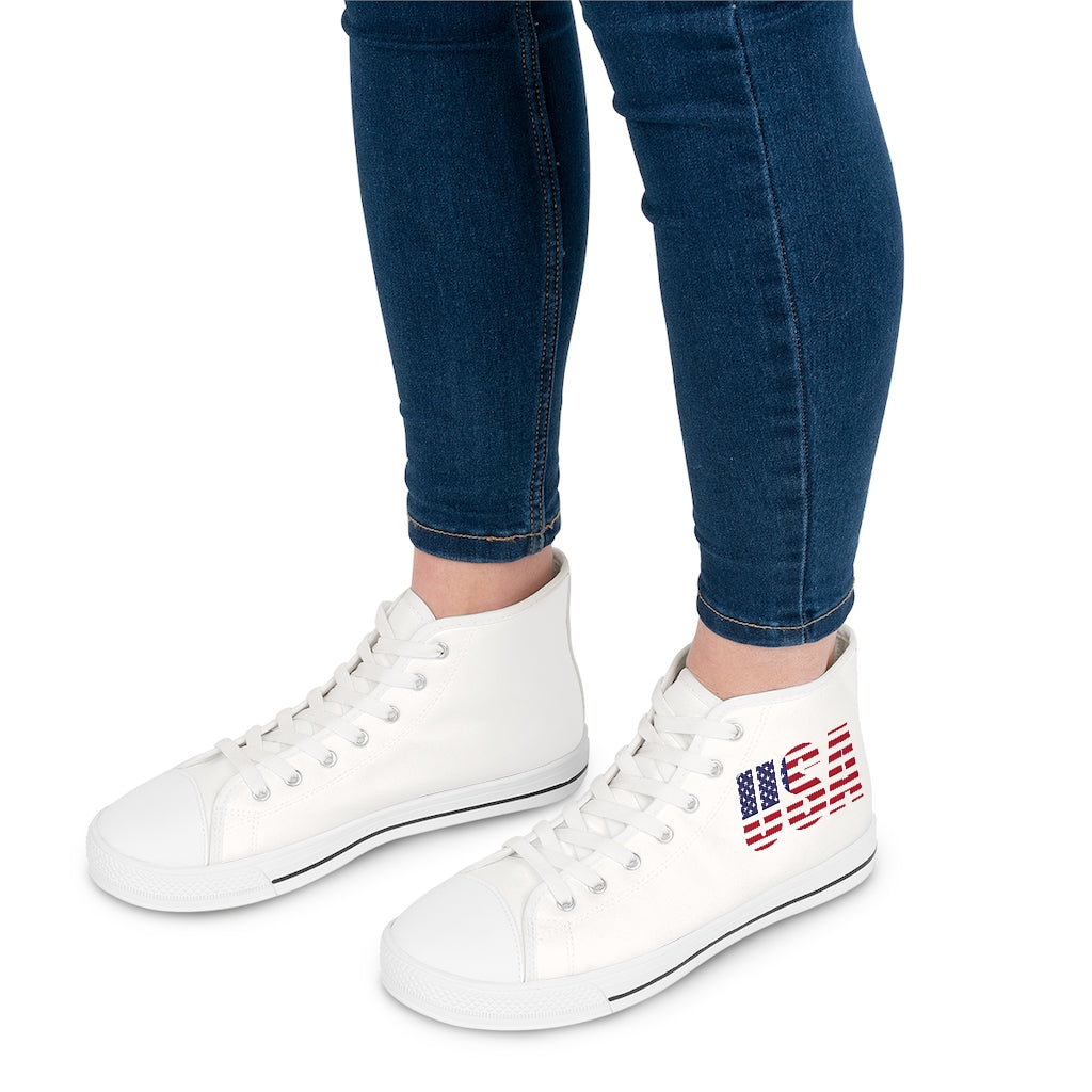 Women's High Top Sneakers with USA flag design (7-20 days shipping time, US, Canada, Europe)