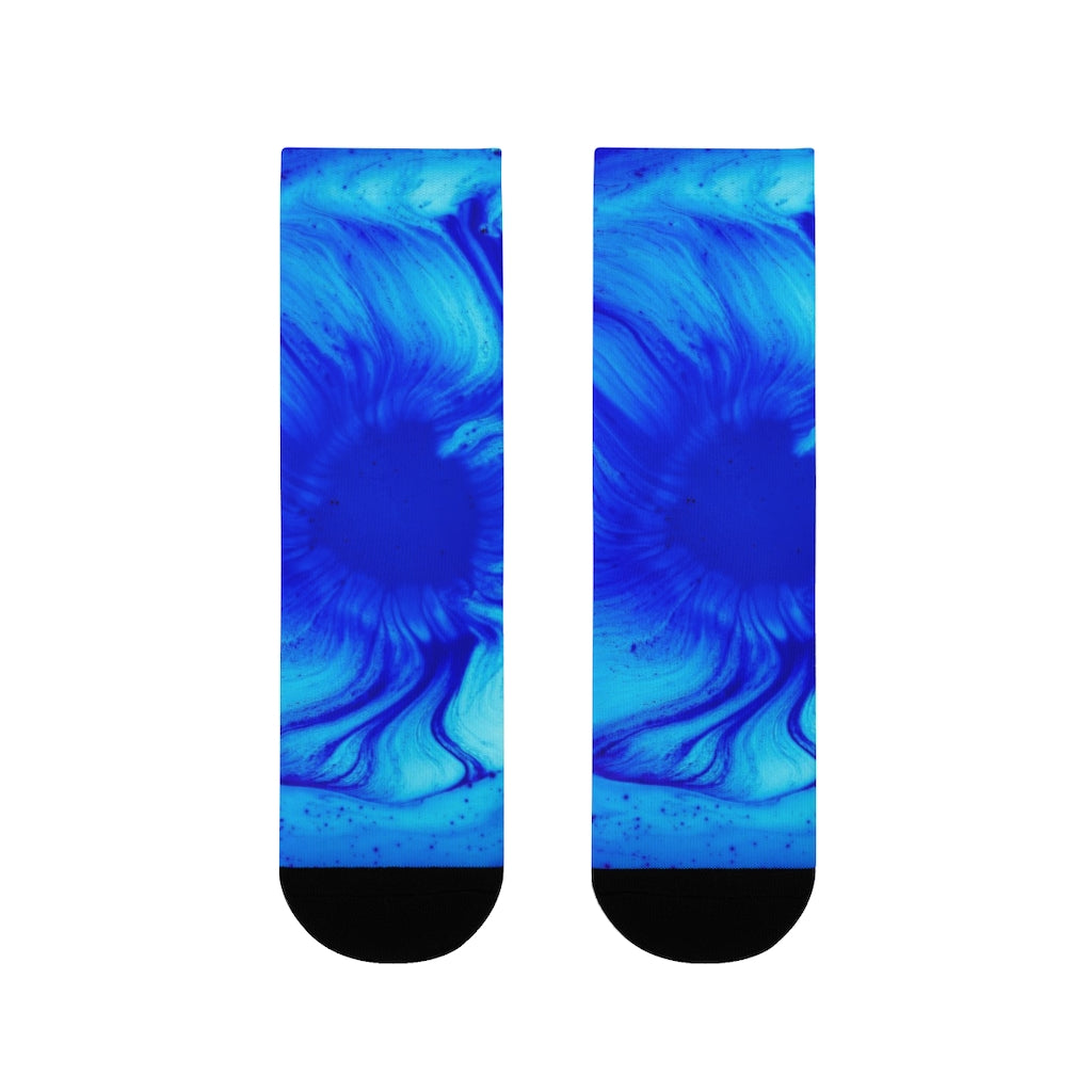 Socks (EU origin) with colorful blue design (shipping to EU, US & Canada)