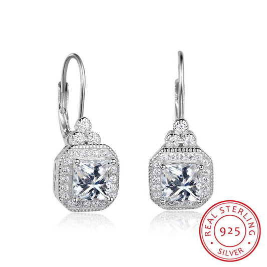 fashion silver rhinestone earrings