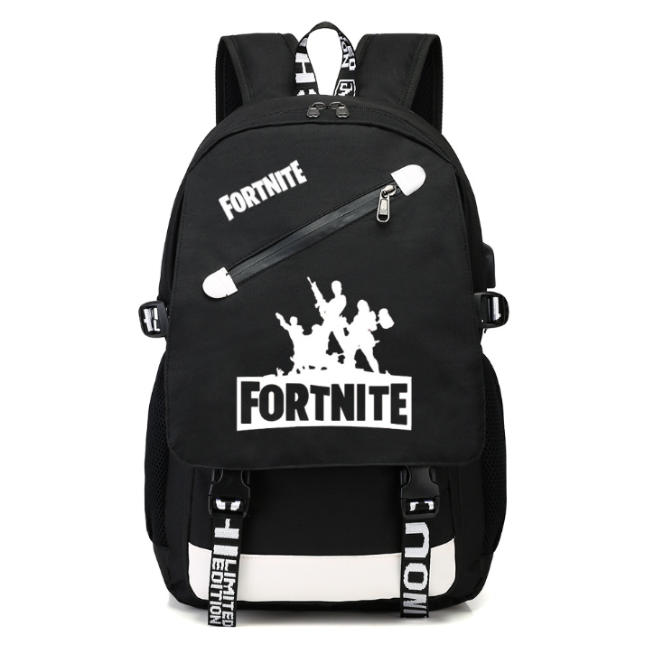 Fortnite Game Fortress Night Lens Backpack Student Bag Casual Bag USB Bag (shipping to US, Canada & Europe)