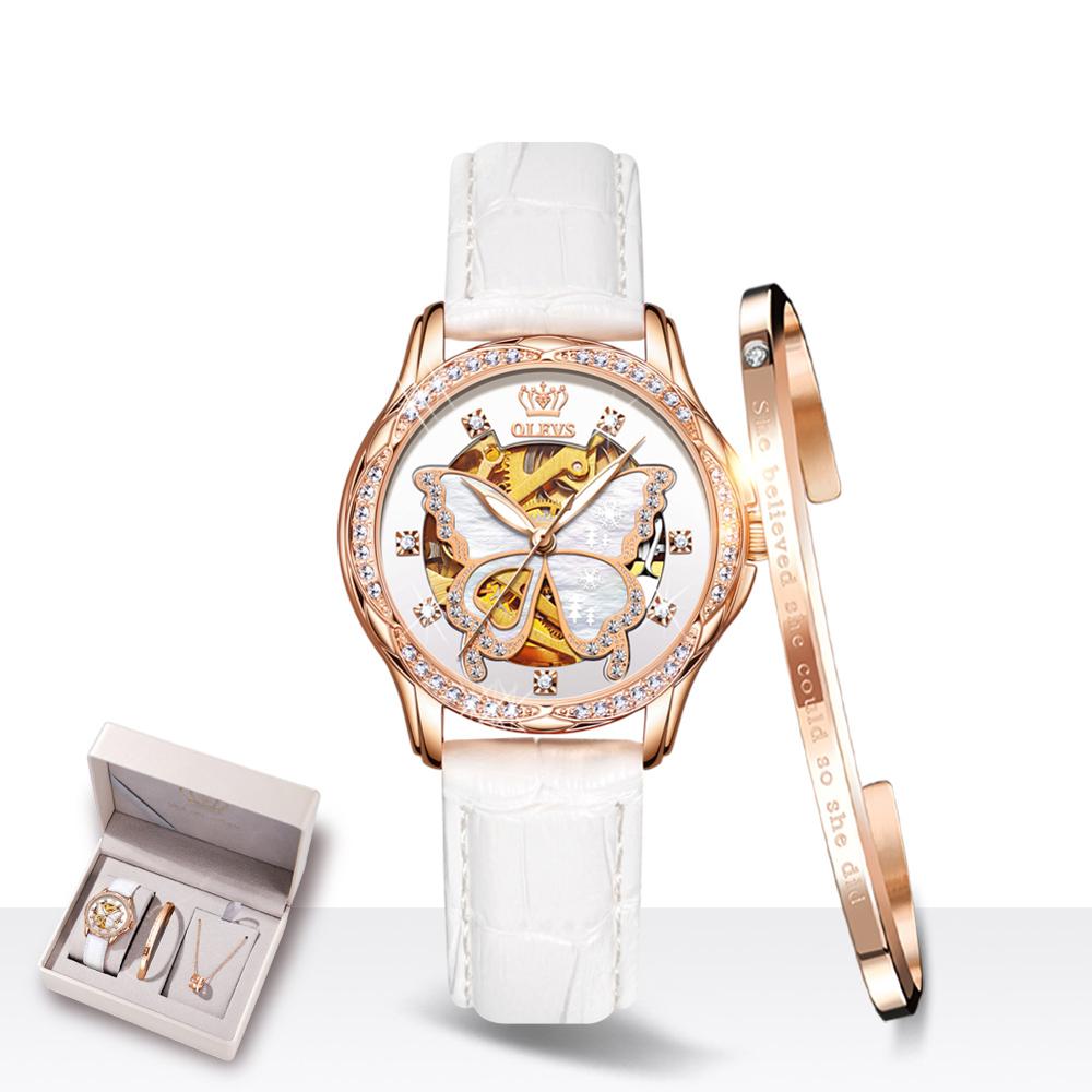 butterfly women watch set