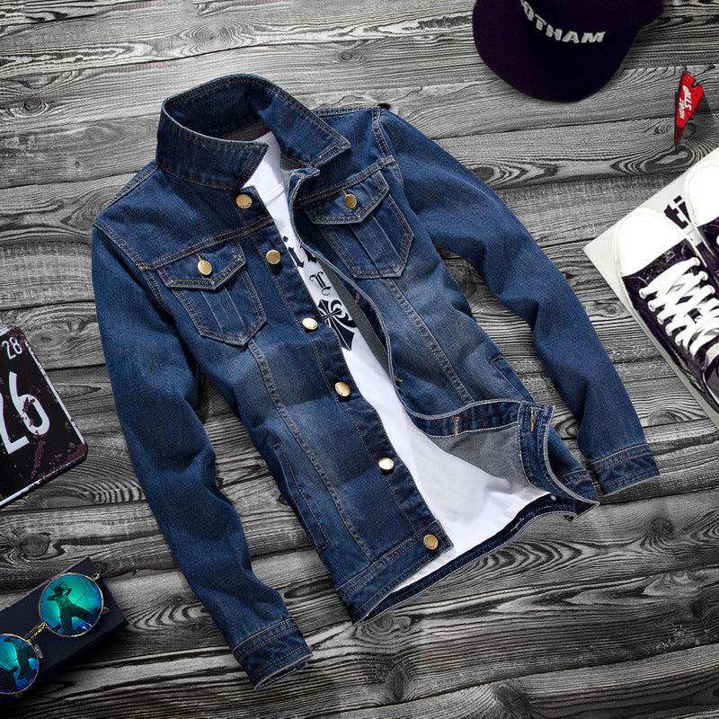 Fashion lapel men's denim jacket jacket men casual